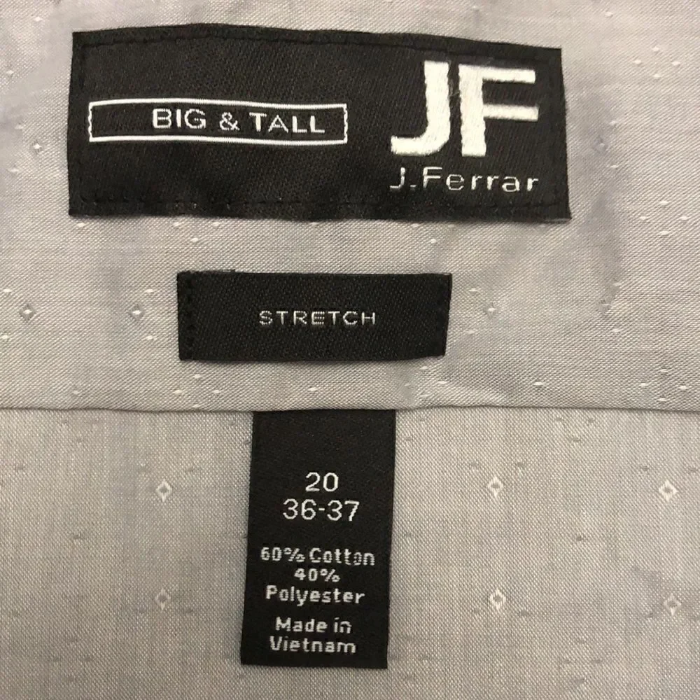 New J.Ferrar mens button up long sleeve shirt size big and tall 20 - Picture 8 of 8